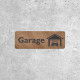 Plaque en Bois Garage avec Symbole Voiture