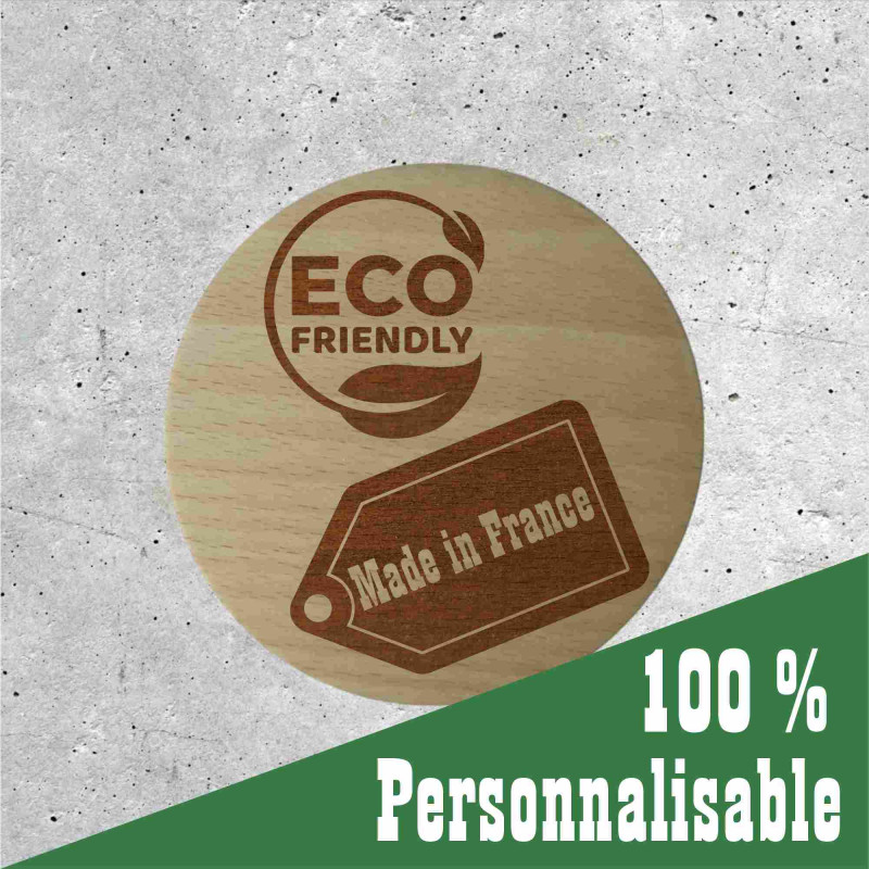 Signalétique en bois ronde personnalisable