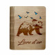 Livre en bois, livre d’or, motif ours découpé, personnalisable