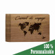 travel diary, world map, wooden book / customizable photo album