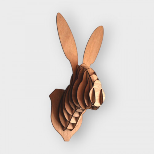 Wooden rabbit head 45 cm