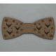 Bow tie in wood, deer and snowflake pattern